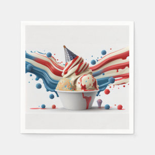 Celebrate with Red White Blue Napkin