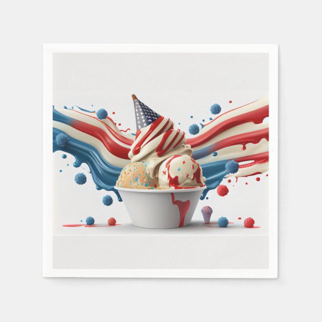 Celebrate with Red White Blue Napkin (Front)