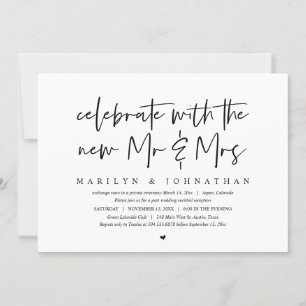 Celebrate with the new Mr and Mrs, Elopement Invitation