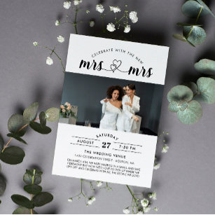Celebrate With The New Mrs & Mrs Photo Invitation