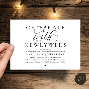 Celebrate with the newlyweds, Best Wedding Dinner Invitation