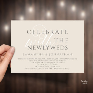Celebrate with the Newlyweds Elegant Reception Invitation