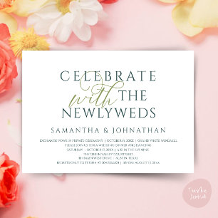 Celebrate with the Newlyweds Elegant Reception Invitation