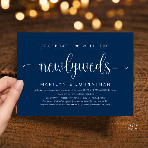 Celebrate With The Newlyweds Elegant Reception Invitation