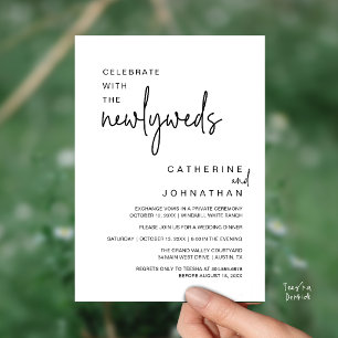 Celebrate With The Newlyweds Modern Wedding Dinner Invitation