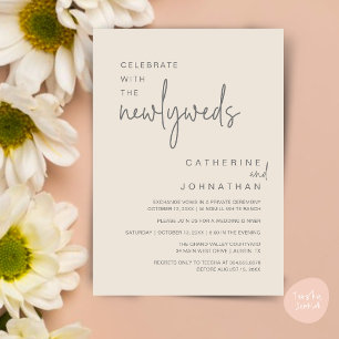 Celebrate With The Newlyweds Modern Wedding Dinner Invitation