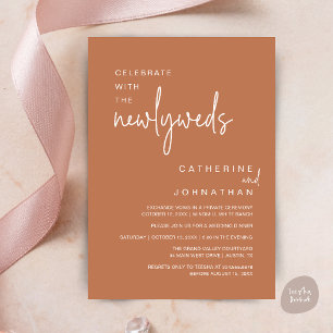 Celebrate With The Newlyweds Modern Wedding Dinner Invitation