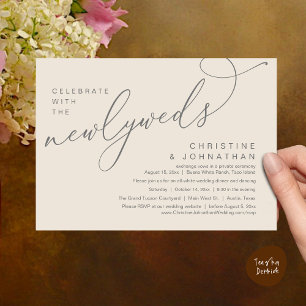Celebrate with the Newlyweds, Romantic Wedding Invitation