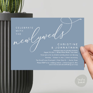 Celebrate with the Newlyweds, Romantic Wedding Invitation