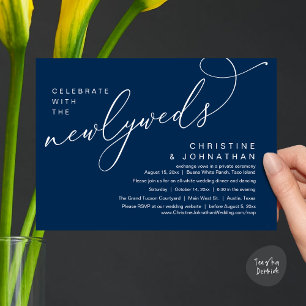 Celebrate with the Newlyweds, Romantic Wedding Invitation