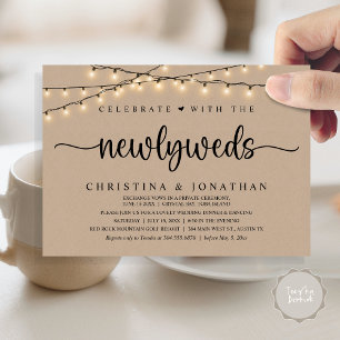 Celebrate With The Newlyweds Rustic Wedding Dinner Invitation