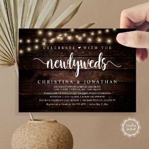 Celebrate With The Newlyweds Rustic Wedding Dinner Invitation