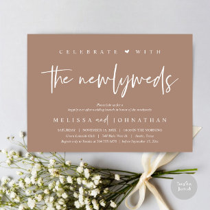 Celebrate with the newlyweds, Wedding Brunch Invitation