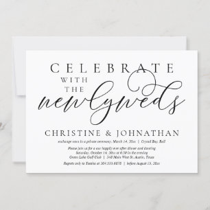 Celebrate with the newlyweds, Wedding Dinner Invitation