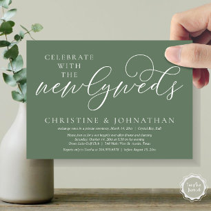 Celebrate with the newlyweds, Wedding Dinner Invitation