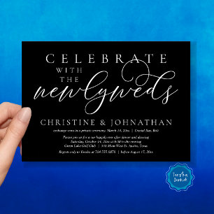 Celebrate with the newlyweds, Wedding Dinner  Invitation