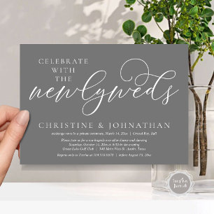 Celebrate with the newlyweds, Wedding Dinner  Invitation