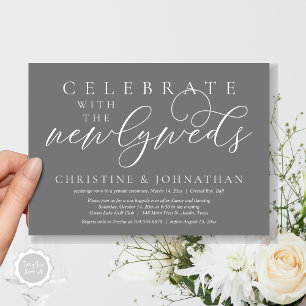 Celebrate with the newlyweds, Wedding Dinner  Invitation