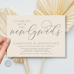 Celebrate with the newlyweds, Wedding Dinner  Invitation