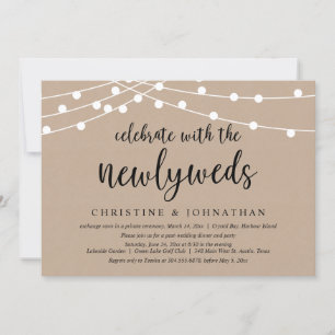 Celebrate with the newlyweds, Wedding Elopement In Invitation