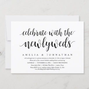 Celebrate With The Newlyweds, Wedding Elopement Invitation