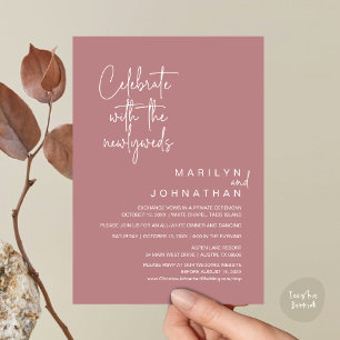 Celebrate With The Newlyweds, Wedding Elopement Invitation