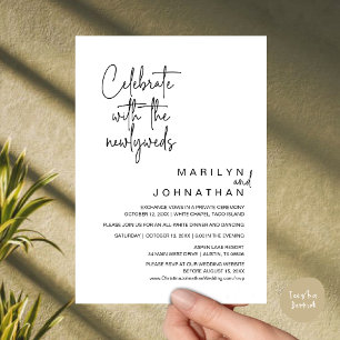 Celebrate With The Newlyweds, Wedding Elopement Invitation