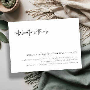 Celebrate With Us Calligraphy Engagement Invite