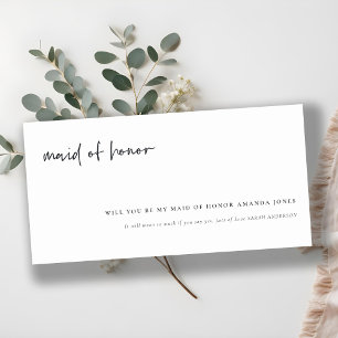 Celebrate With Us Calligraphy Maid of Honour Invit Thank You Card