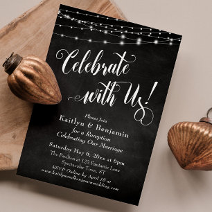 Celebrate with Us! Chalkboard String Lights Invitation