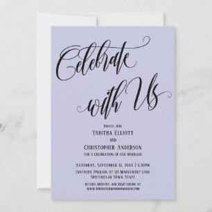 Celebrate with Us Elaborate Script Lavender Invitation