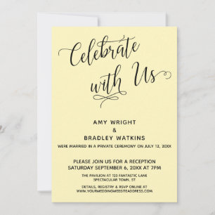 Celebrate with Us Elegant Yellow Reception-Only Invitation