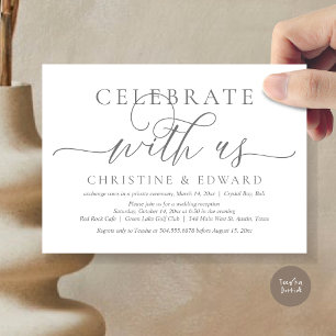 Celebrate with us, Elopement Party, Timeless Grey Invitation