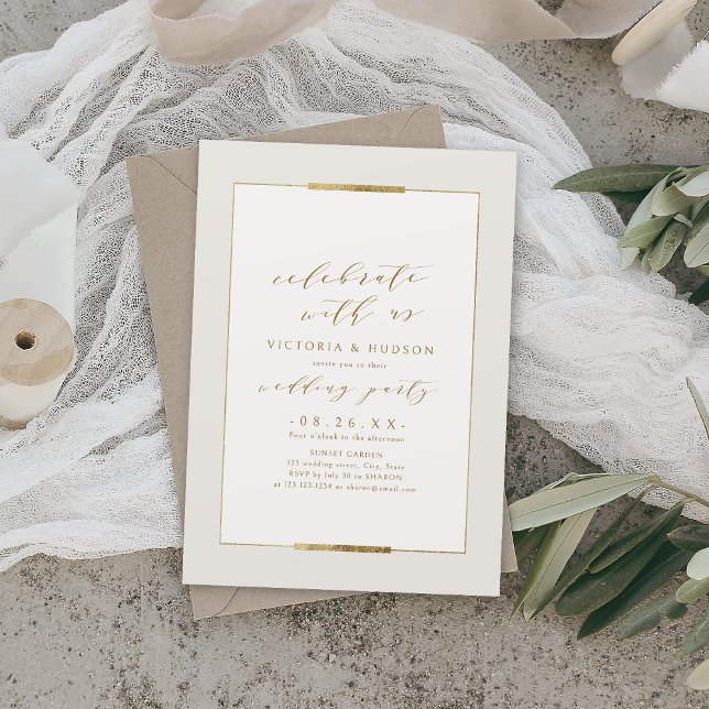 Celebrate With Us! Framed Elegance Simple Wedding Invitation (Celebrate With Us! Framed Elegance Simple Wedding Invitation)