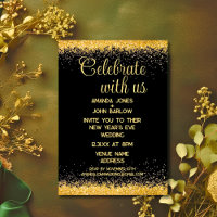 Celebrate With Us Gold New Year's Eve Wedding