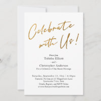 Celebrate with Us Handwriting Gold Basic Reception