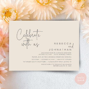 Celebrate with us, Modern Boho Wedding Reception  Invitation