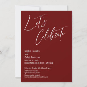 Celebrate with Us! Modern Burgundy Reception Invitation