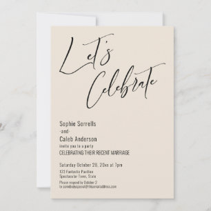 Celebrate with Us! Modern Cream Reception Invitation