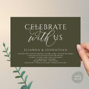 Celebrate with us, Modern Elegant Wedding Dinner Invitation
