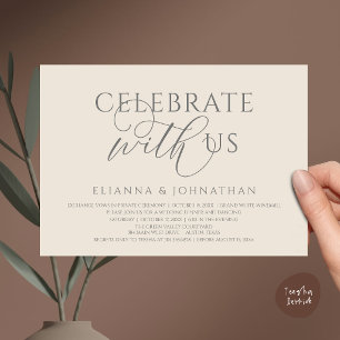 Celebrate with us, Modern Elegant Wedding Dinner Invitation