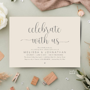 Celebrate With Us Modern Minimalist Wedding Dinner Invitation