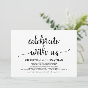 Celebrate with us, Modern Rustic Elopement Invitat Invitation