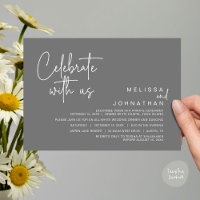 Celebrate with us, Modern Wedding Elopement Dinner
