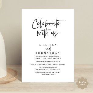 Celebrate with us, Modern Wedding Reception Invitation