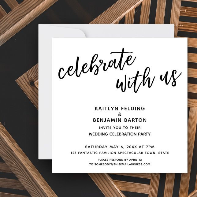 "Celebrate with Us" Modern Wedding Reception Invitation (Creator Uploaded)