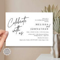 Celebrate with us, Modern Wedding Rehearsal Dinner
