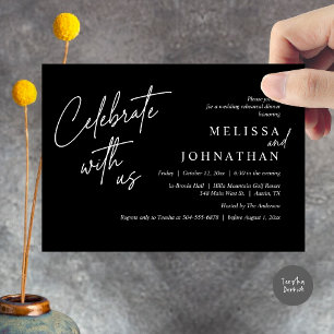 Celebrate with us, Modern Wedding Rehearsal Dinner Invitation