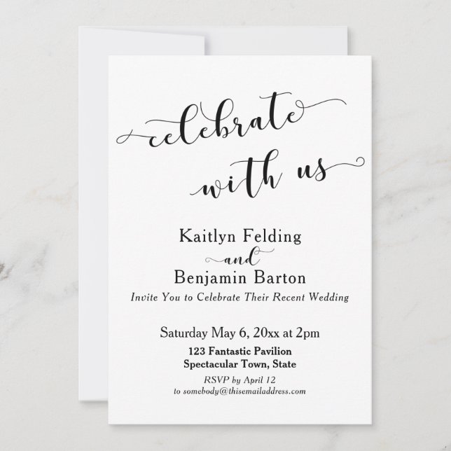 Celebrate with Us Post-Wedding Celebration Invitation (Front)