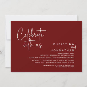 Celebrate with us, Post Wedding Elopement Party  Invitation